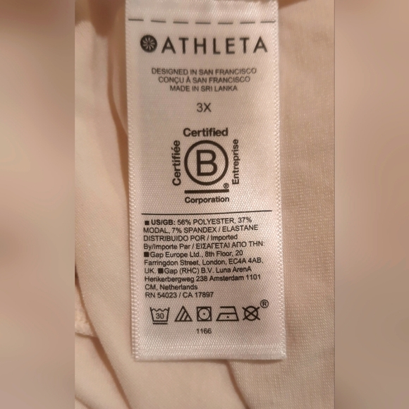 Athleta Blouse Womans 3X Cream Colored Open Back Short Sleeve Classic Casual - Picture 11 of 13
